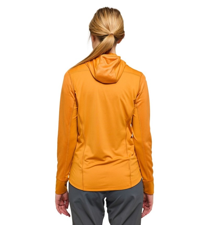 Women's Haglöfs L.I.M Mid Multi Hood Fleece Jackets Yellow Canada | YW36-601