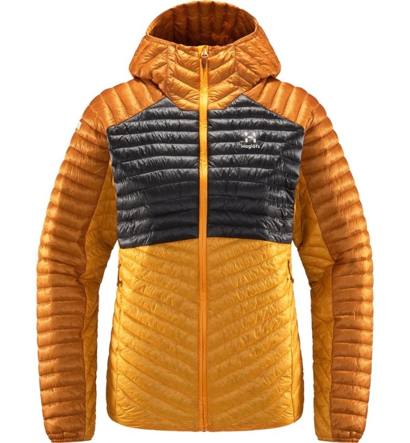 Women's Haglöfs L.I.M Mimic Hood Insulated Jackets Yellow / Magnetite Canada | YB94-764