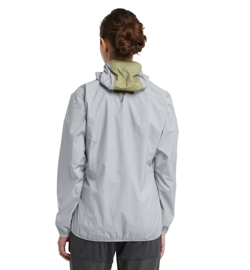 Women's Haglöfs L.I.M Proof Jacket Windbreaker Concrete / Green Canada | PH92-310