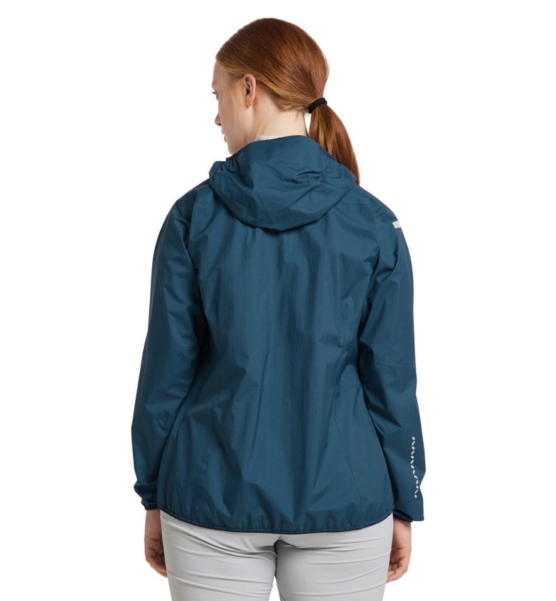 Women's Haglöfs L.I.M Proof Jacket Windbreaker Dark Ocean Canada | DO56-574