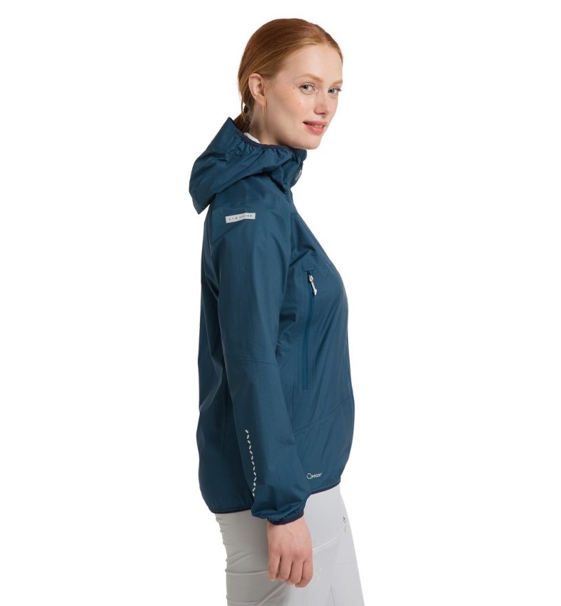 Women's Haglöfs L.I.M Proof Jacket Windbreaker Dark Ocean Canada | DO56-574