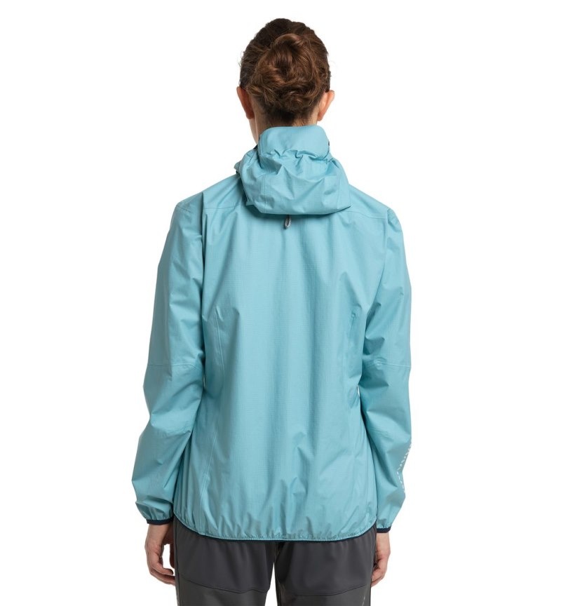 Women's Haglöfs L.I.M Proof Jacket Windbreaker Green Blue Canada | LX56-544