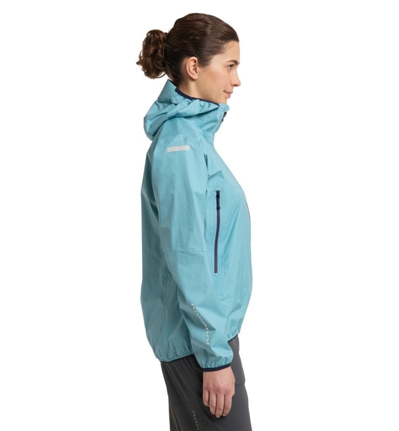 Women's Haglöfs L.I.M Proof Jacket Windbreaker Green Blue Canada | LX56-544