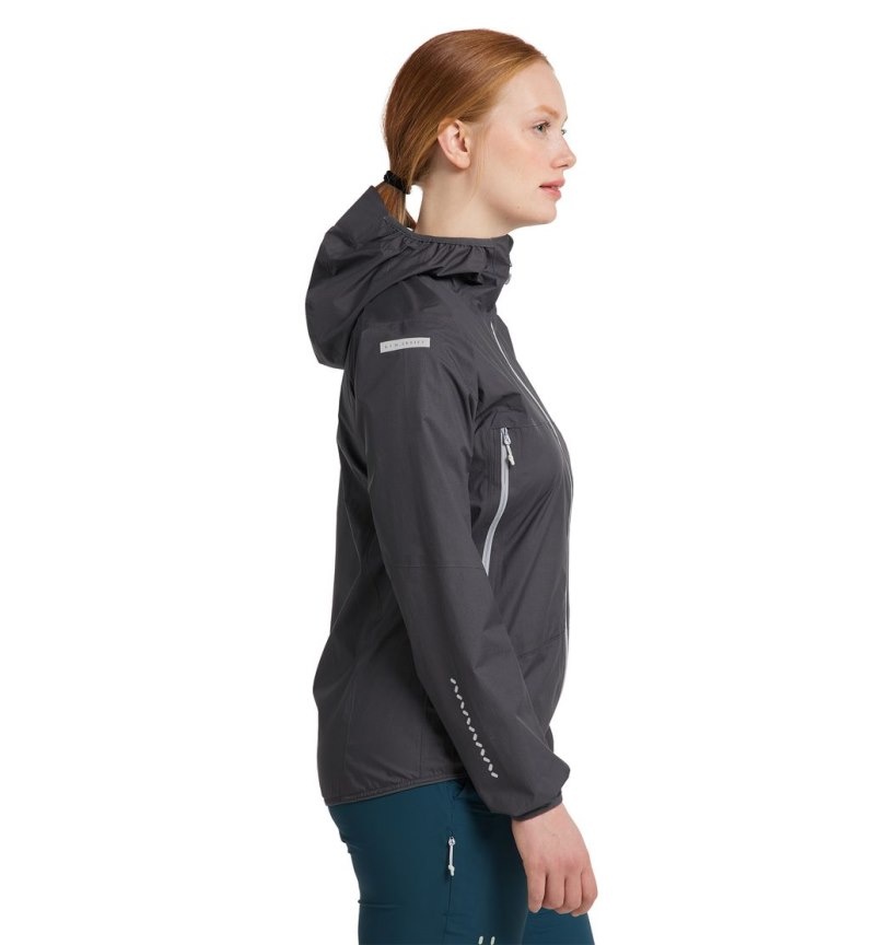 Women's Haglöfs L.I.M Proof Jacket Windbreaker Magnetite Canada | RA43-862