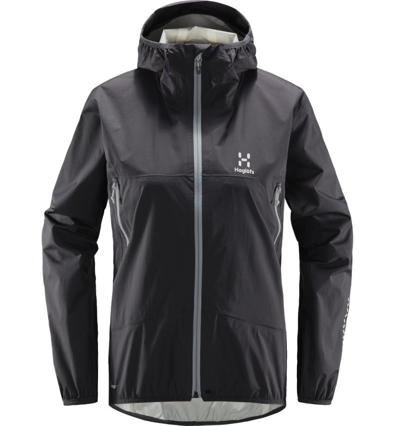 Women's Haglöfs L.I.M Proof Jacket Windbreaker Magnetite Canada | RA43-862