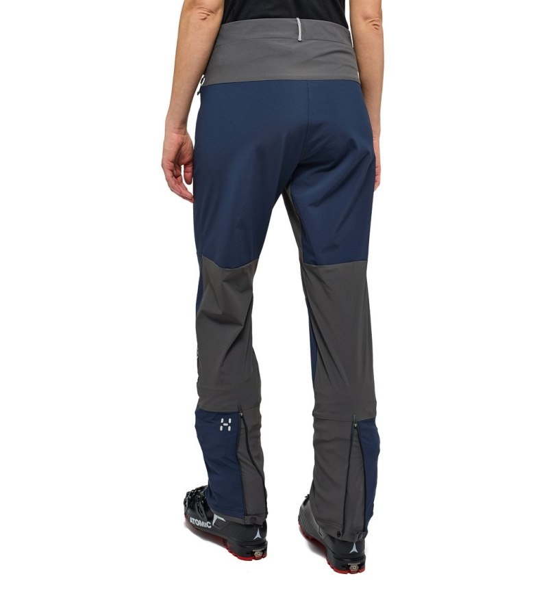 Women's Haglöfs L.I.M Quiver Pant Softshell Trousers Blue / Magnetite Canada | BO89-099