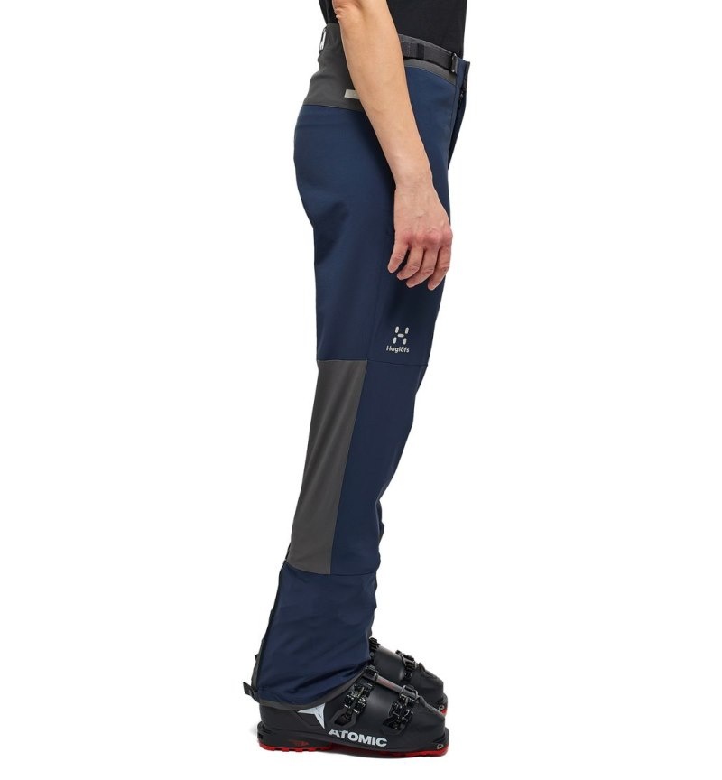 Women's Haglöfs L.I.M Quiver Pant Softshell Trousers Blue / Magnetite Canada | BO89-099