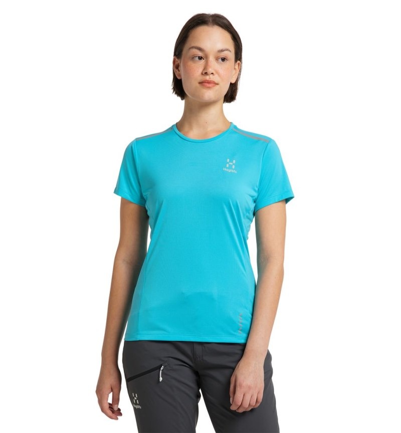 Women's Haglöfs L.I.M Tech Tee T Shirts Blue Canada | VC47-832