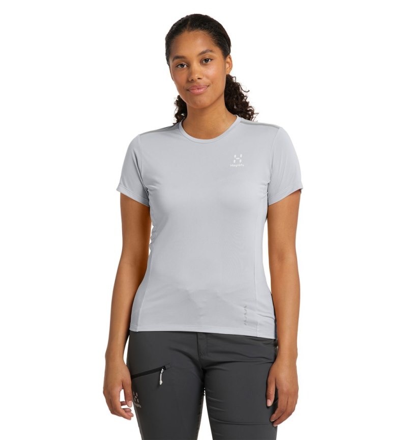 Women's Haglöfs L.I.M Tech Tee T Shirts Concrete Canada | XJ85-906