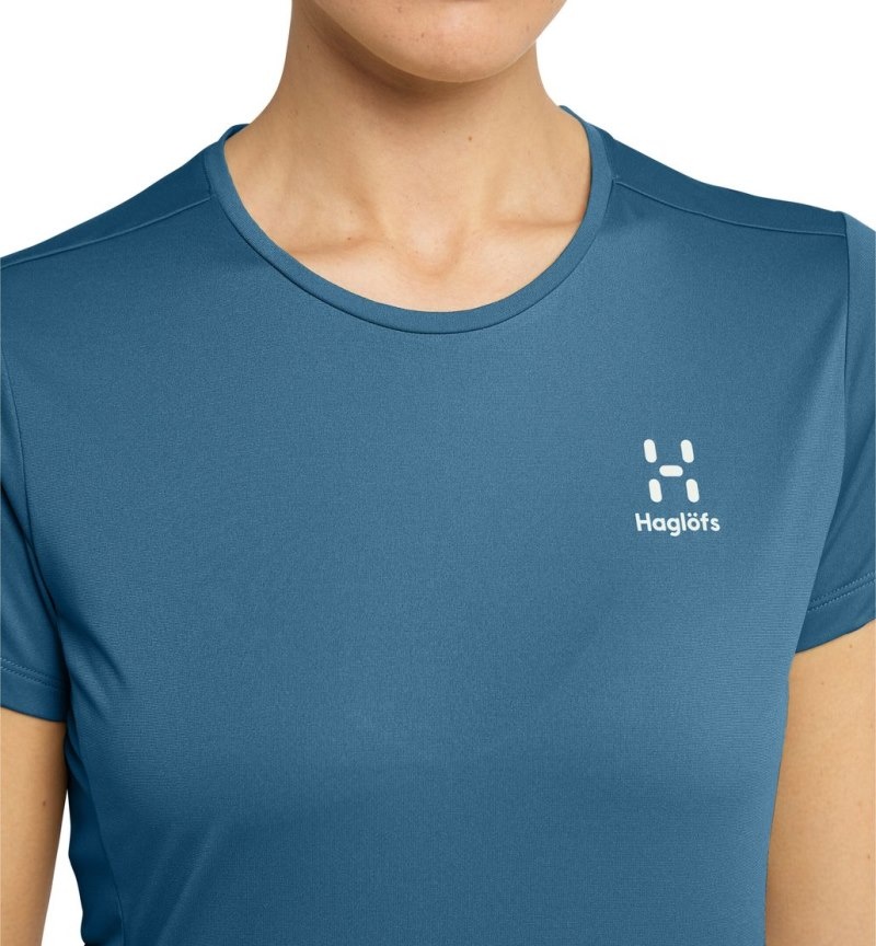 Women's Haglöfs L.I.M Tech Tee T Shirts Dark Ocean Canada | YS92-850