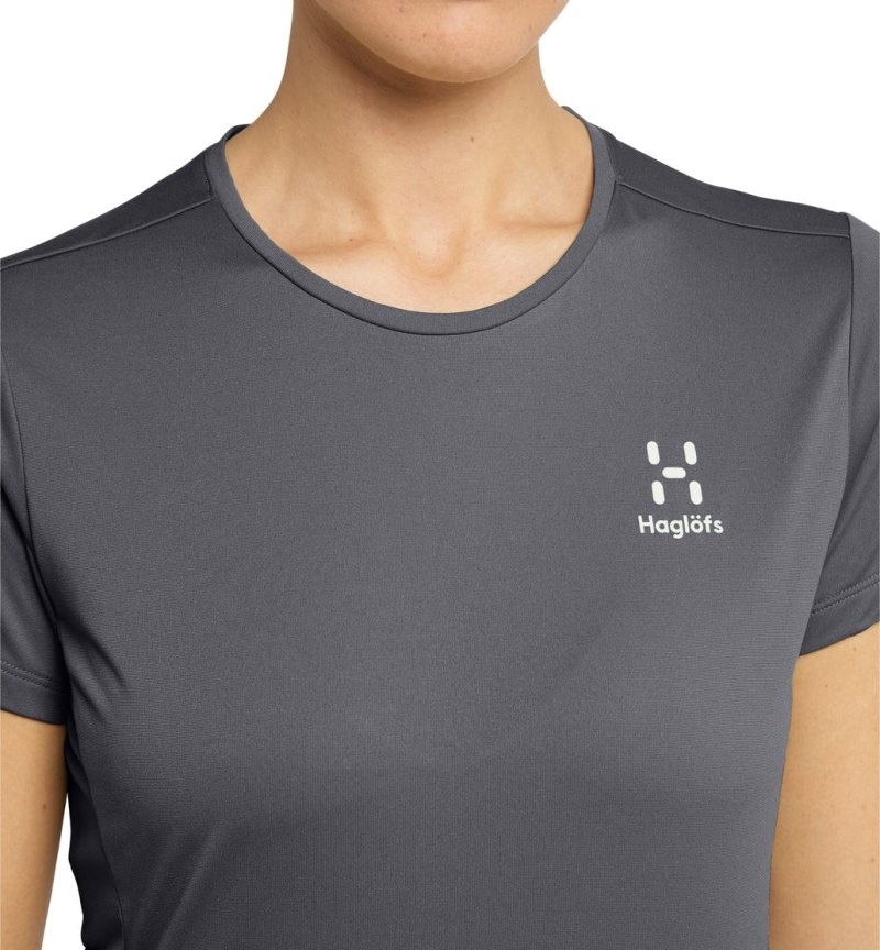 Women's Haglöfs L.I.M Tech Tee T Shirts Magnetite Canada | AR63-088