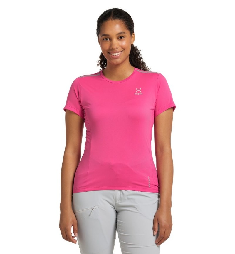 Women's Haglöfs L.I.M Tech Tee T Shirts Pink Canada | YG60-367