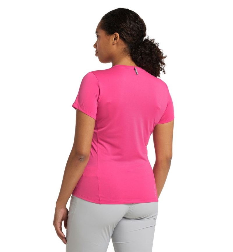 Women's Haglöfs L.I.M Tech Tee T Shirts Pink Canada | YG60-367