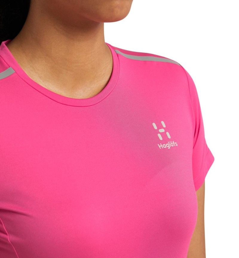 Women's Haglöfs L.I.M Tech Tee T Shirts Pink Canada | YG60-367