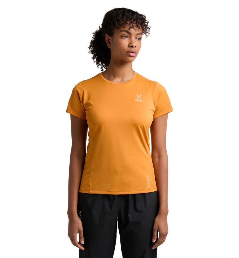 Women's Haglöfs L.I.M Tech Tee T Shirts Yellow Canada | TX28-986