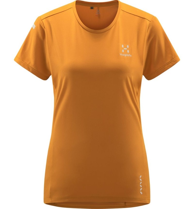 Women's Haglöfs L.I.M Tech Tee T Shirts Yellow Canada | TX28-986