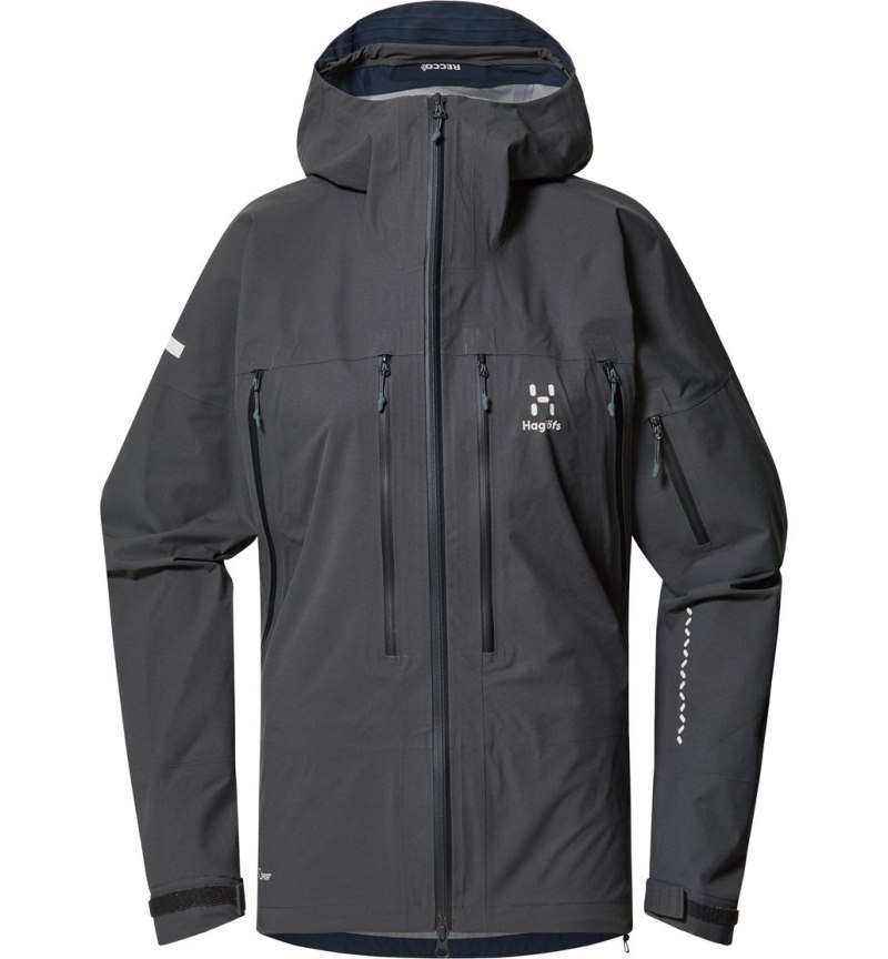 Women's Haglöfs L.I.M Touring Proof Jacket Windbreaker Magnetite Canada | EV76-318