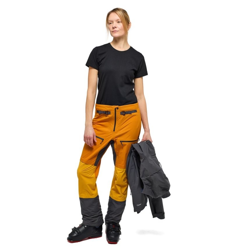 Women's Haglöfs L.I.M Touring Proof Pant Waterproof Trousers Yellow / Yellow Canada | FJ11-008