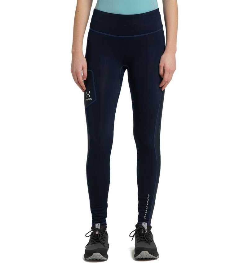 Women's Haglöfs L.I.M Winter Tights Hiking Trousers Blue / Green Blue Canada | OJ06-271