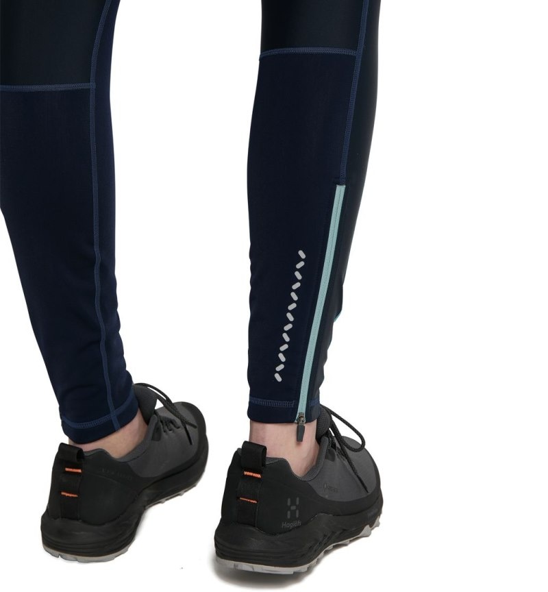 Women's Haglöfs L.I.M Winter Tights Hiking Trousers Blue / Green Blue Canada | OJ06-271