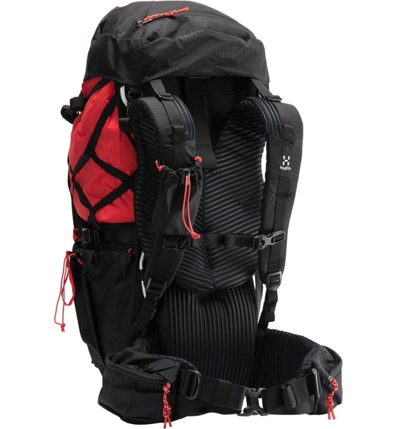 Women's Haglöfs L.I.M ZT 55 Hiking Backpacks Black / Red Canada | KJ64-910