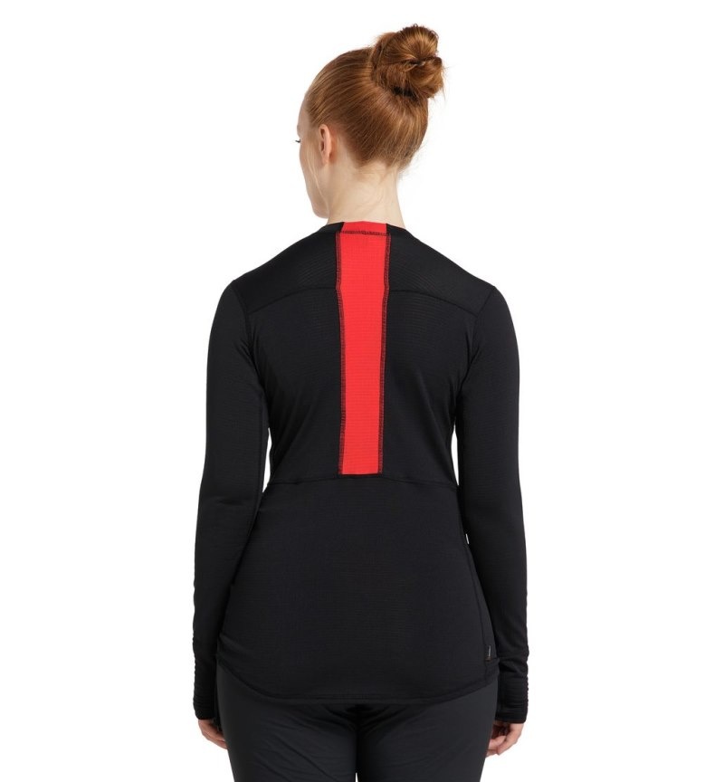 Women's Haglöfs L.I.M ZT Base Baselayers Black / Red Canada | BK96-533