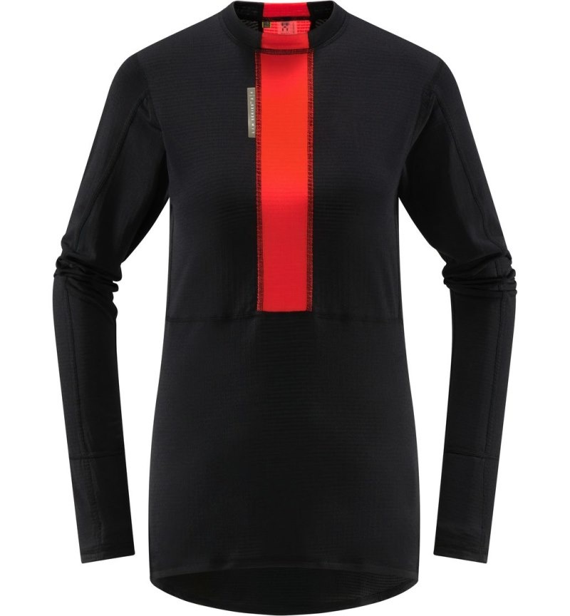 Women's Haglöfs L.I.M ZT Base Baselayers Black / Red Canada | BK96-533