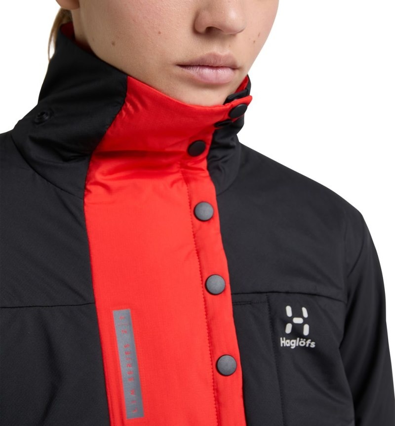 Women's Haglöfs L.I.M ZT Breathe Insulated Jacket Winter Jackets Black / Red Canada | YP59-124