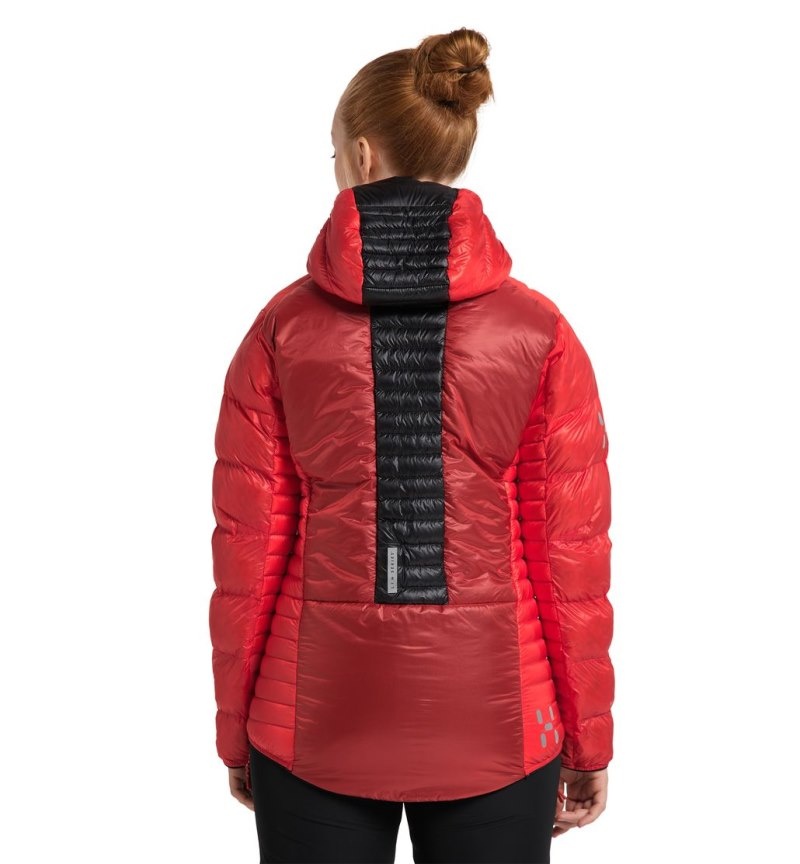 Women's Haglöfs L.I.M ZT Down Jacket Insulated Jackets Red / Black Canada | IZ28-640