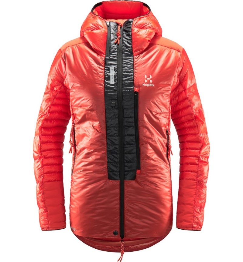 Women's Haglöfs L.I.M ZT Down Jacket Insulated Jackets Red / Black Canada | IZ28-640