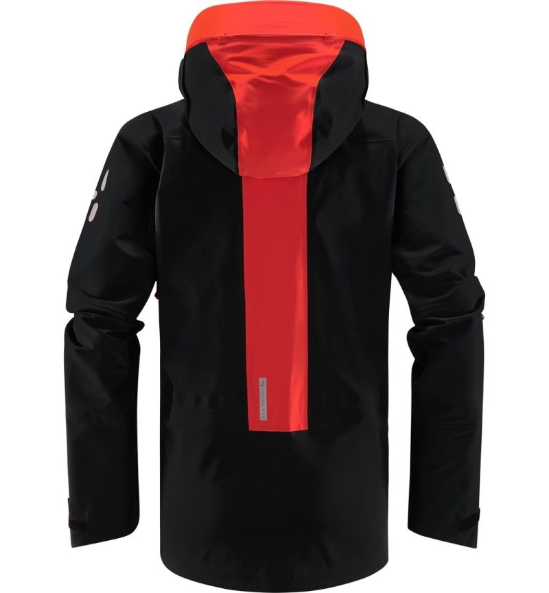 Women's Haglöfs L.I.M ZT Mountain GTX PRO Jacket Windbreaker Black / Red Canada | WB79-805