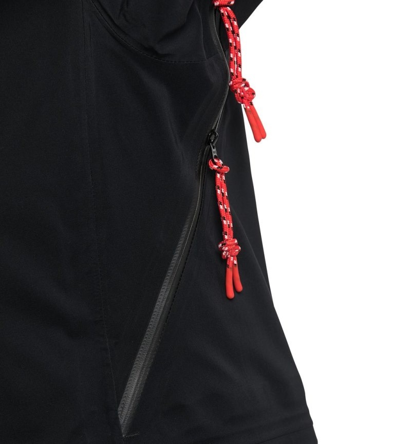 Women's Haglöfs L.I.M ZT Mountain GTX PRO Jacket Windbreaker Black / Red Canada | WB79-805