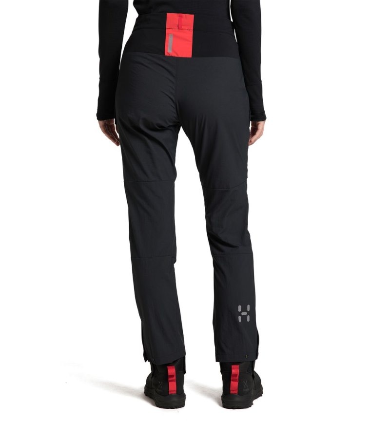 Women's Haglöfs L.I.M ZT Pant Waterproof Trousers Black / Red Canada | YK01-359