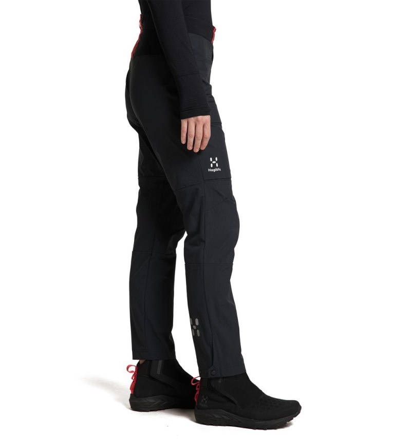 Women's Haglöfs L.I.M ZT Pant Waterproof Trousers Black / Red Canada | YK01-359