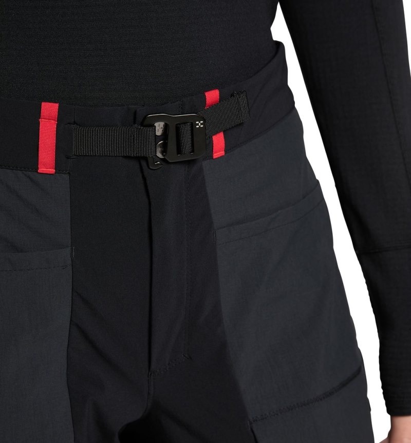 Women's Haglöfs L.I.M ZT Pant Waterproof Trousers Black / Red Canada | YK01-359