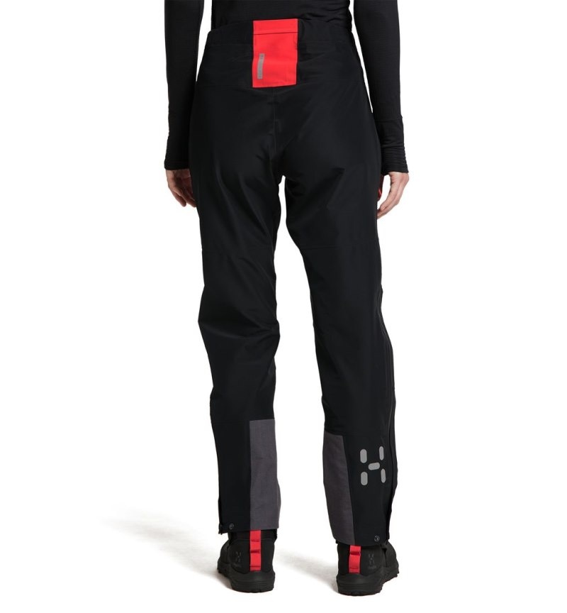 Women's Haglöfs L.I.M ZT Shell GTX PRO Pant Waterproof Trousers Black / Red Canada | TU67-409