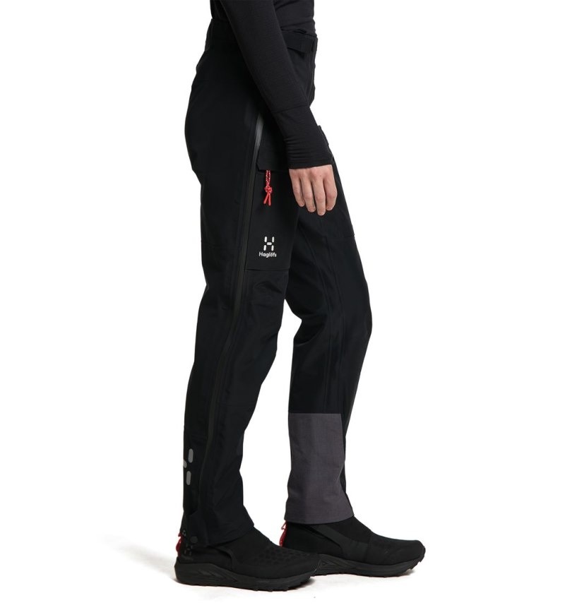 Women's Haglöfs L.I.M ZT Shell GTX PRO Pant Waterproof Trousers Black / Red Canada | TU67-409