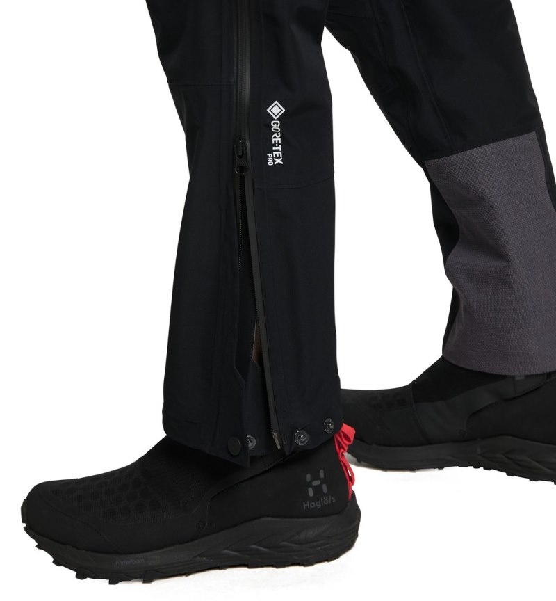 Women's Haglöfs L.I.M ZT Shell GTX PRO Pant Waterproof Trousers Black / Red Canada | TU67-409