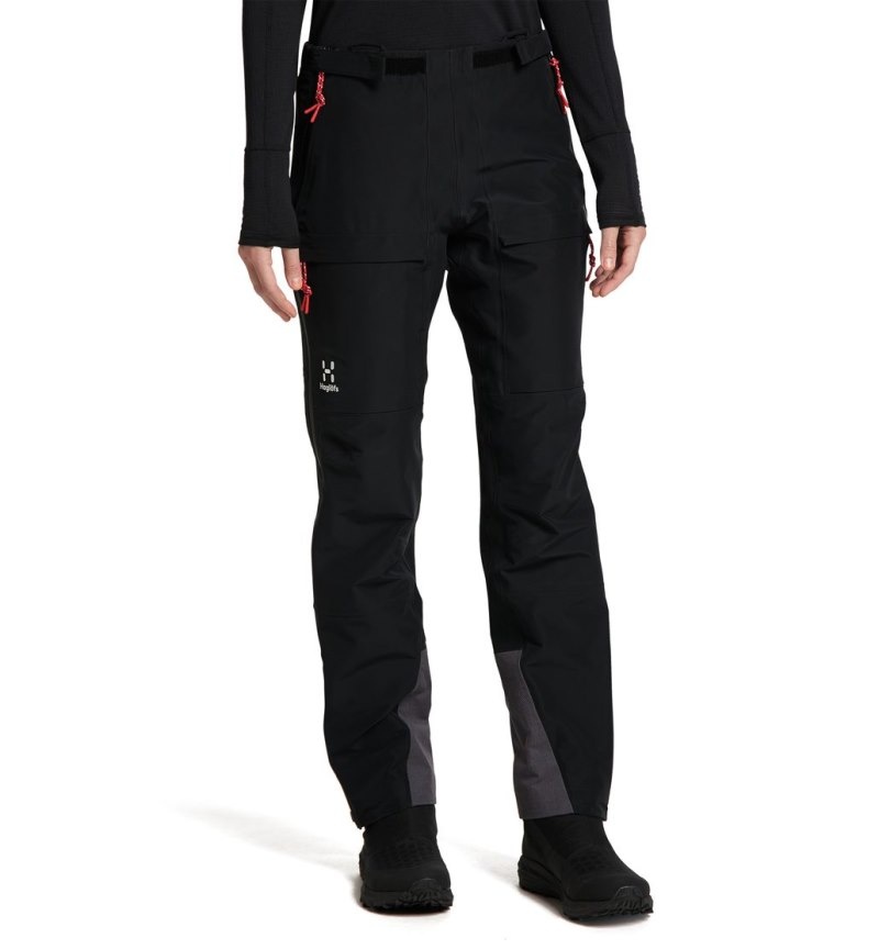 Women\'s Haglöfs L.I.M ZT Shell GTX PRO Pant Waterproof Trousers Black / Red Canada | TU67-409