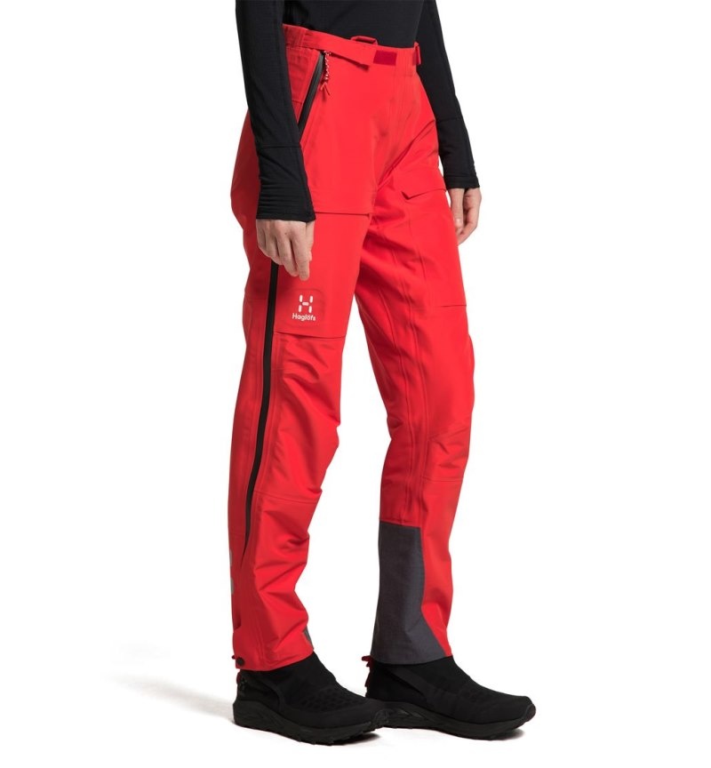 Women's Haglöfs L.I.M ZT Shell GTX PRO Pant Waterproof Trousers Red / Black Canada | AL90-460