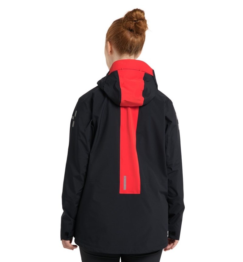 Women's Haglöfs L.I.M ZT Trek GTX PRO Jacket Windbreaker Black / Red Canada | PW48-327