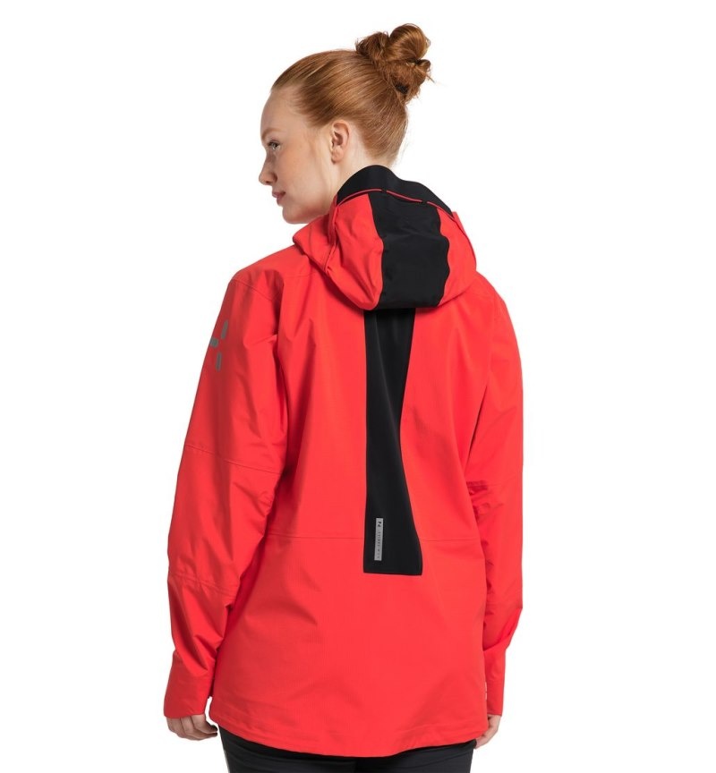 Women's Haglöfs L.I.M ZT Trek GTX PRO Jacket Windbreaker Red / Black Canada | OJ30-658