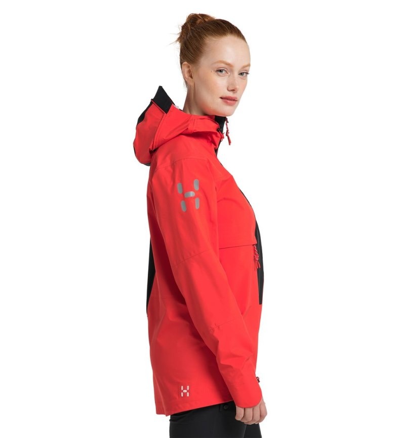 Women's Haglöfs L.I.M ZT Trek GTX PRO Jacket Windbreaker Red / Black Canada | OJ30-658