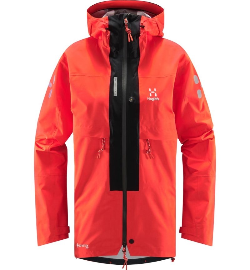 Women's Haglöfs L.I.M ZT Trek GTX PRO Jacket Windbreaker Red / Black Canada | OJ30-658