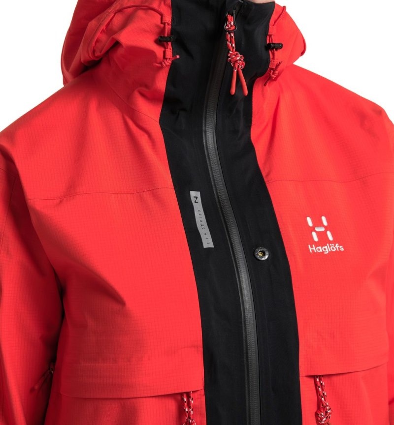 Women's Haglöfs L.I.M ZT Trek GTX PRO Jacket Windbreaker Red / Black Canada | OJ30-658