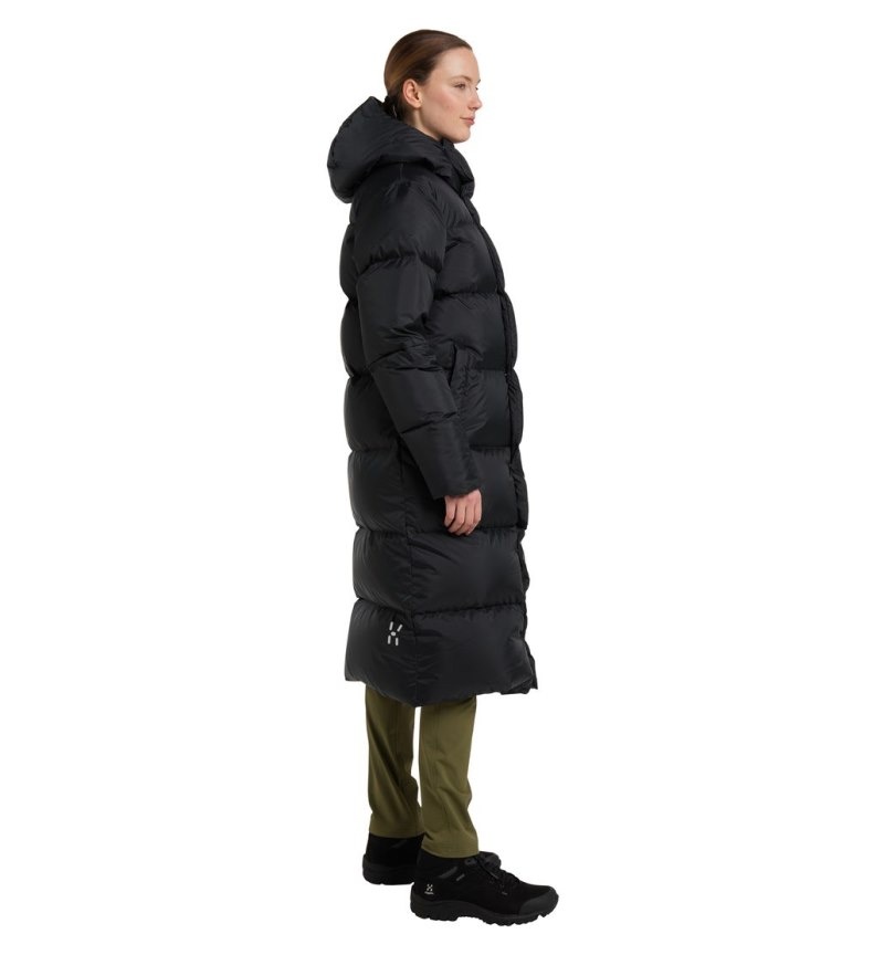 Women's Haglöfs Long Down Parka Insulated Jackets Black Canada | KE66-834