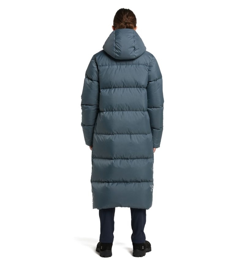 Women's Haglöfs Long Down Parka Insulated Jackets Blue Canada | AY09-799