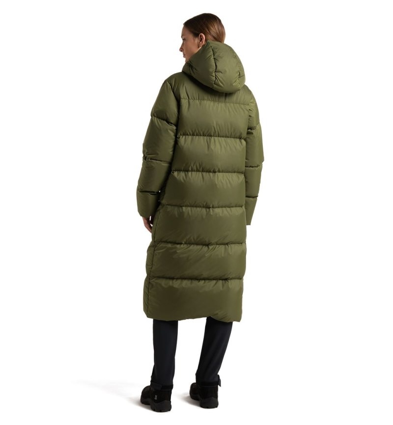 Women's Haglöfs Long Down Parka Insulated Jackets Olive Green Canada | YT10-306