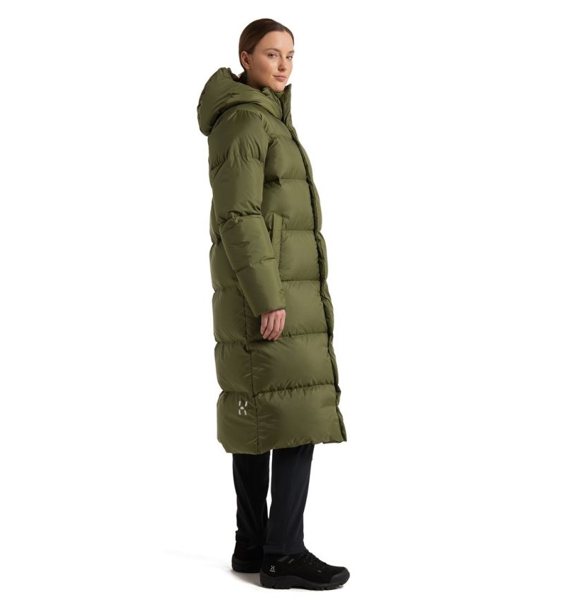 Women's Haglöfs Long Down Parka Insulated Jackets Olive Green Canada | YT10-306