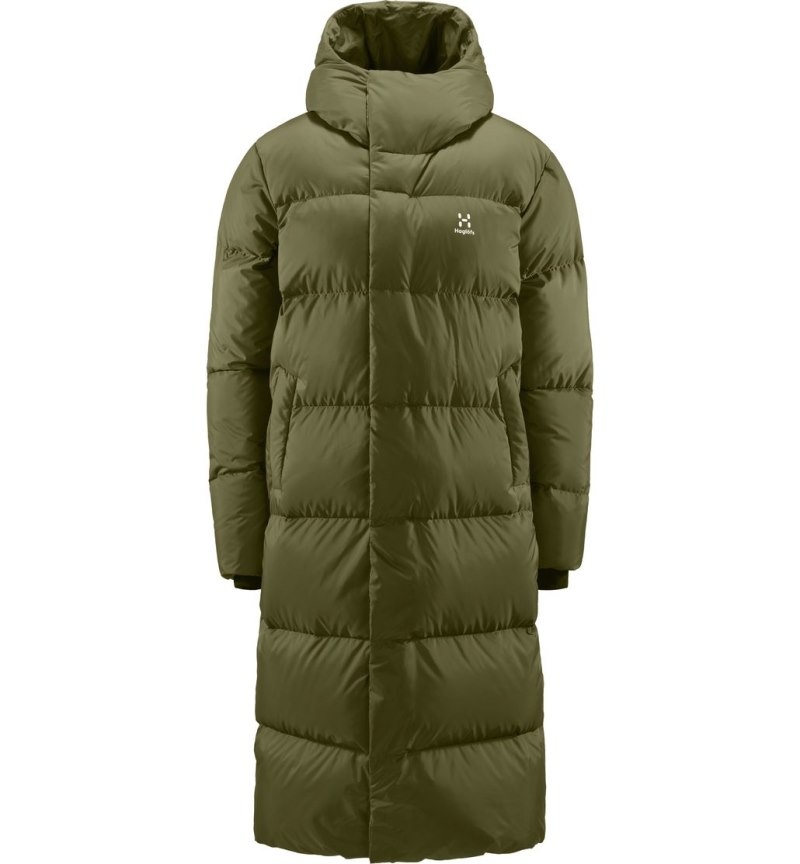 Women's Haglöfs Long Down Parka Insulated Jackets Olive Green Canada | YT10-306